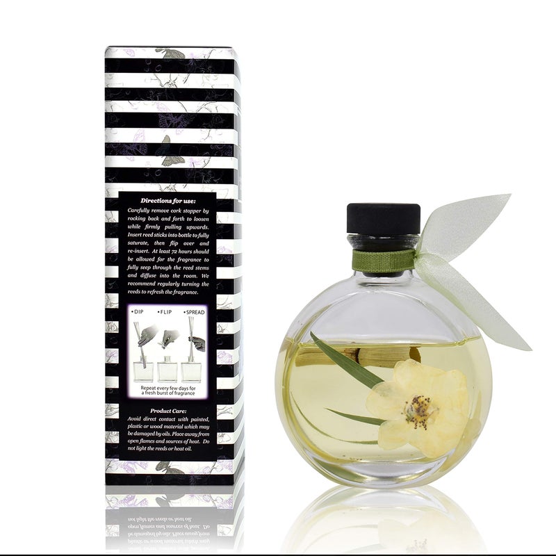LOVSPA Reed Diffuser Set, Bamboo Jasmine Scented Oil Diffuser with Sticks, Home Fragrance Accessories for Bathroom Shelf Decor, Aroma Diffusers for Home or Office Desk, USA Made - Image 3
